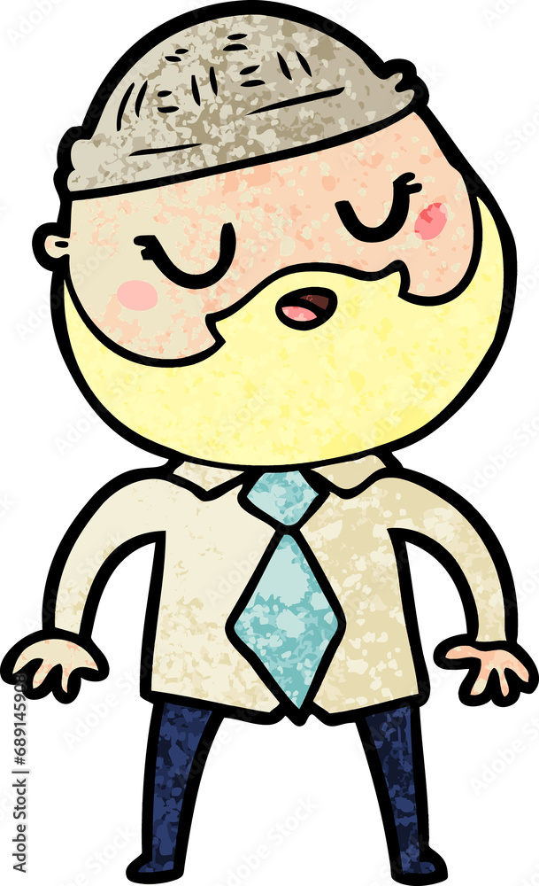 cute cartoon man with beard