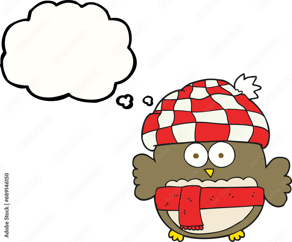 freehand drawn thought bubble cartoon cute owl freehand drawn thought bubble cartoon cute owl