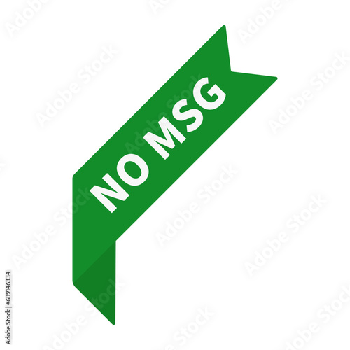 No Msg In Green Rectangle Ribbon Shape For Product Sign Information Business Promotion Marketing Social Media
