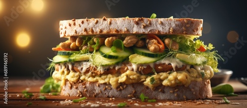 Assorted hummus sandwiches ...