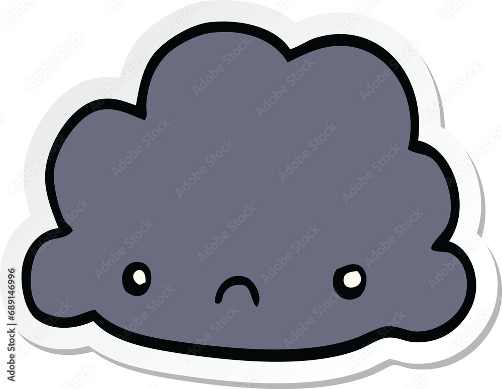 sticker of a cartoon cloud sticker of a cartoon cloud