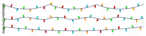 Lights string set. Flat style. Vector illustration.