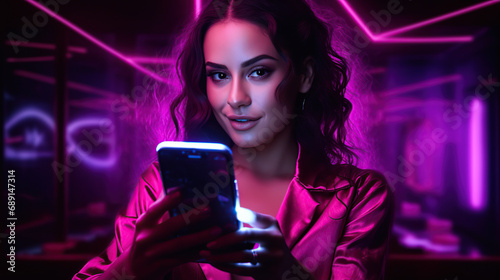 portrait of a woman holding phone 

