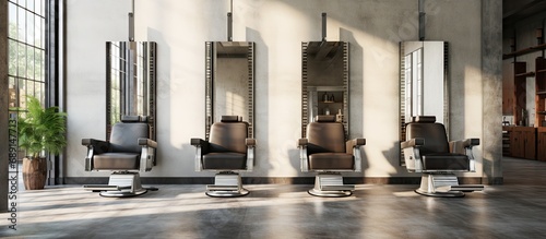 Modern barber shop interior...
