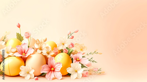 Springtime delight  Basket filled with Easter eggs
