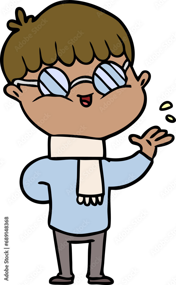 cartoon boy wearing spectacles