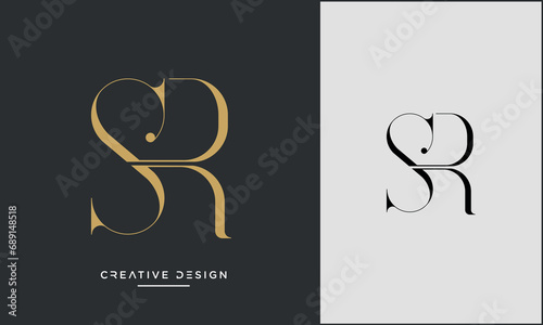 SR or RS Alphabet letters logo monogram