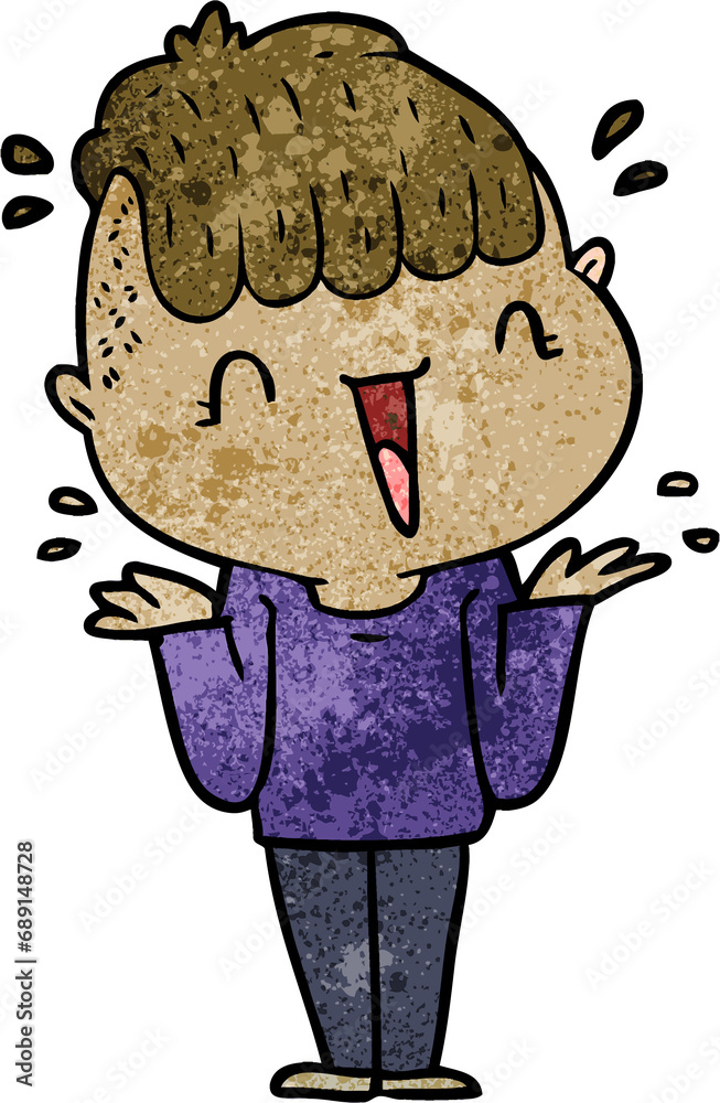 Obraz premium cartoon happy boy surprised