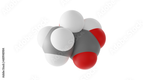 polylactic acid molecule, thermoplastic polyester, molecular structure, isolated 3d model van der Waals
