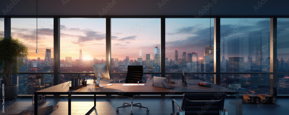 Obraz na płótnie Window with the open view office w salonie