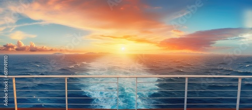 Oceanic cruise sunset view ...