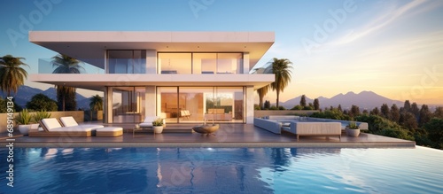 Contemporary poolside villa...