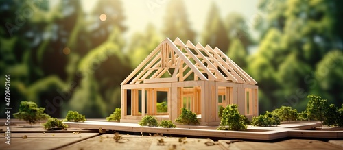 Building wooden houses in a...