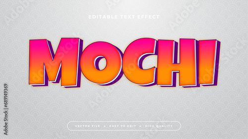 Pink orange and grey gray mochi 3d editable text effect - font style