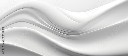 Minimalistic 3D illustration of a white abstract wave background Copy space image Place for adding text or design photo