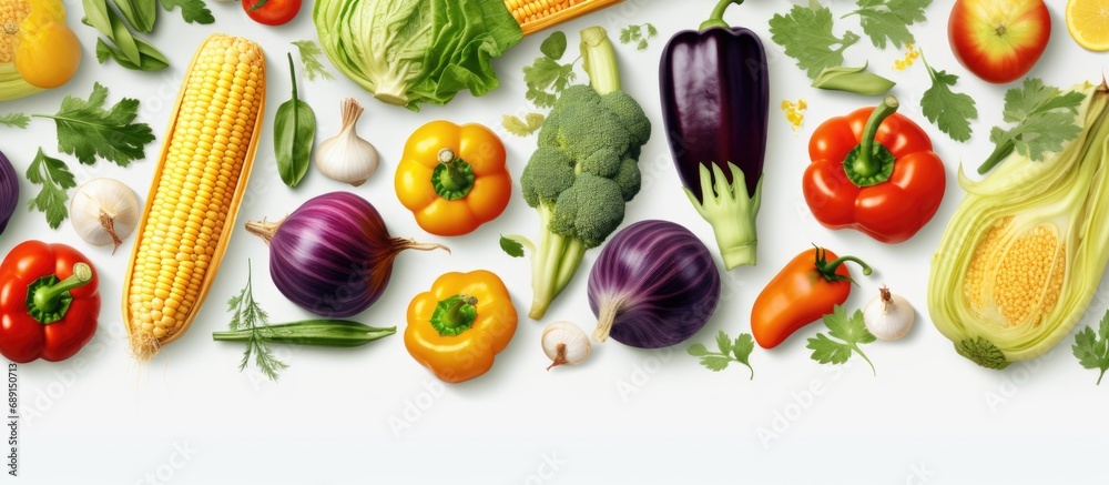 Pattern of vegetables for restaurant menu smoothies bar eco market Copy space image Place for adding text or design