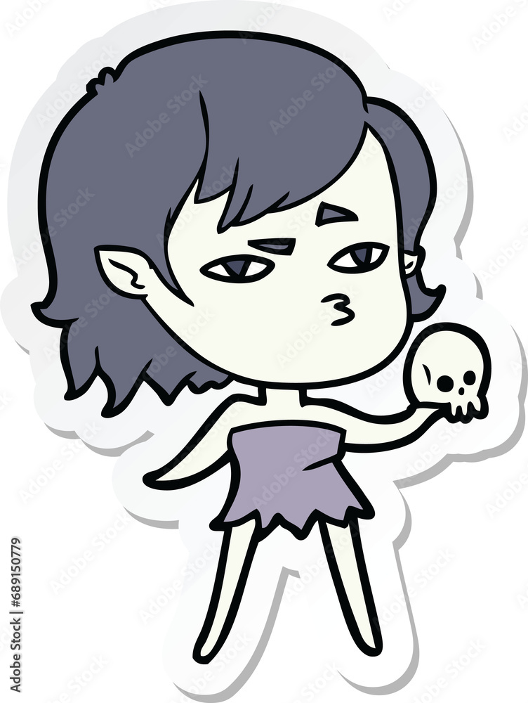 Obraz premium sticker of a cartoon vampire girl