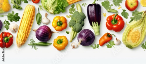 Pattern of vegetables for restaurant menu smoothies bar eco market Copy space image Place for adding text or design