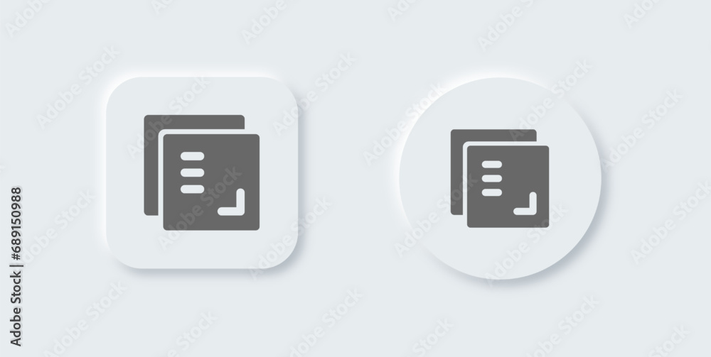 Album solid icon in neomorphic design style. Multimedia signs vector illustration. Album solid icon in neomorphic design style. Multimedia signs vector illustration.