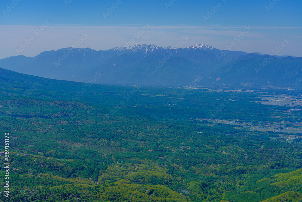 Naklejka premium 蓼科山登山 山頂からの八ヶ岳 
