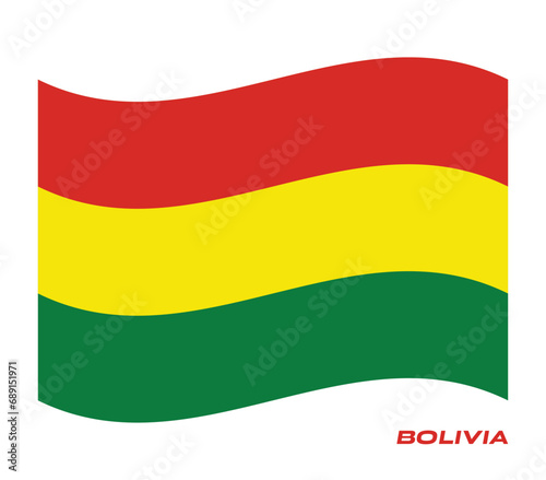 Flag Of Bolivia, Bolivia flag vector illustration, National flag of Bolivia, wavy flag of Bolivia. photo