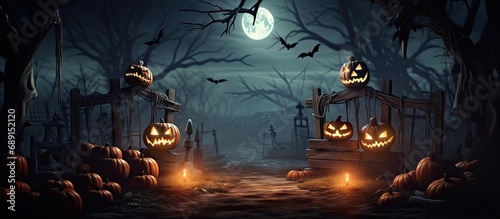 Halloween scene with gravey...