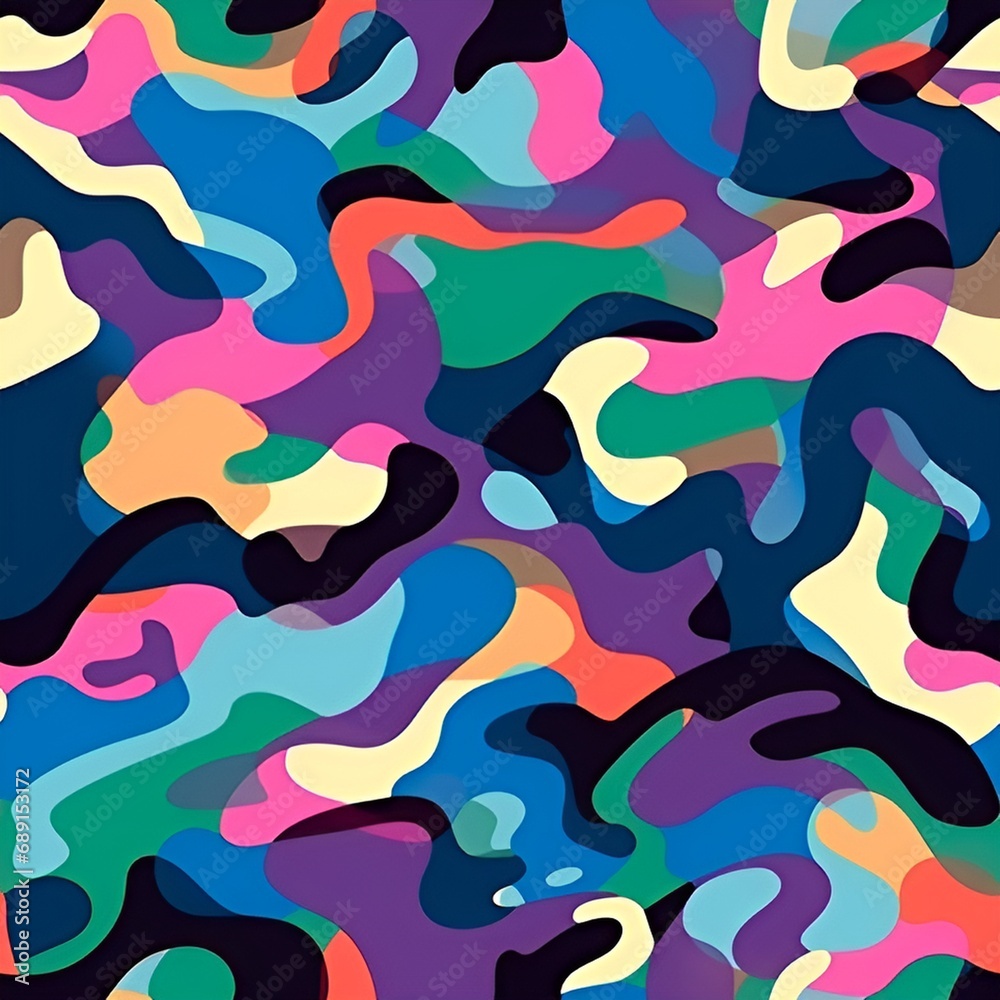 vivid color camouflage pattern