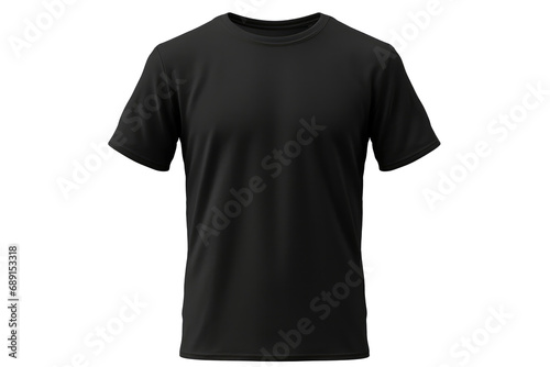 Black Tshirt Mockup, Front And Back View, Rendered, Transparent White Background, Png.