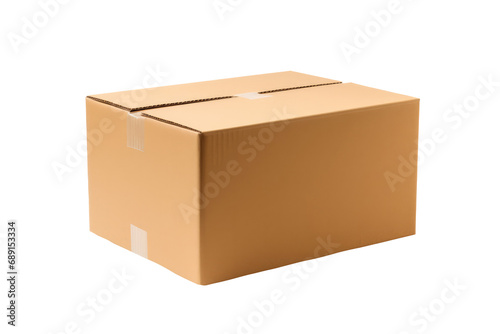 Blank Cardboard Box With Handle Isolated On White Background, Transparent White Background, Png.