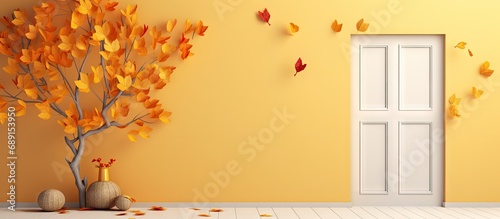 Fall leaves in orange yello...