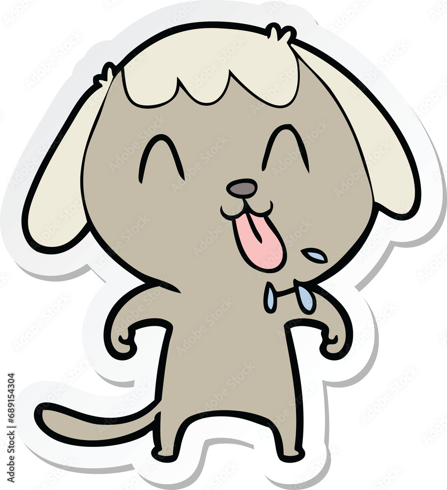 Fototapeta premium sticker of a cute cartoon dog