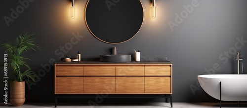 Contemporary bathroom featu...