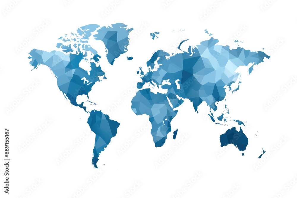 World Map With High Accuracy, Transparent White Background, Png.