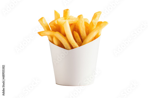 Transparent White Background Isolated Fast Food Cup, Png.