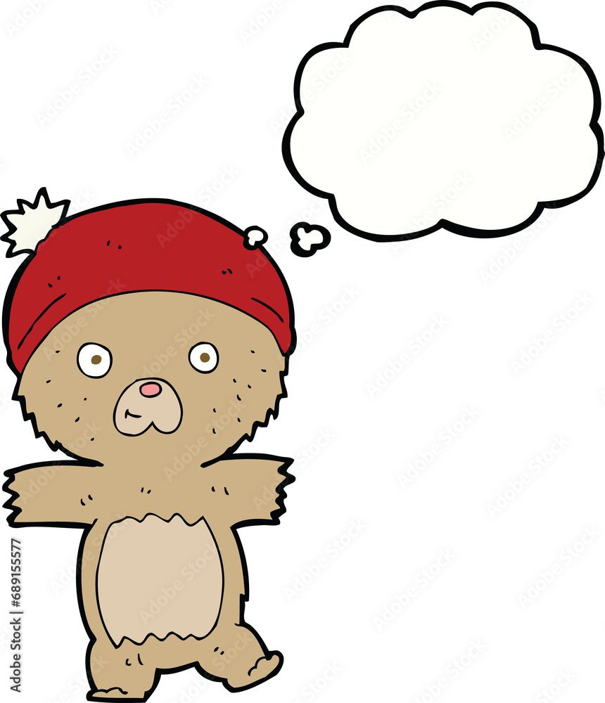 cartoon funny teddy bear with thought bubble cartoon funny teddy bear with thought bubble