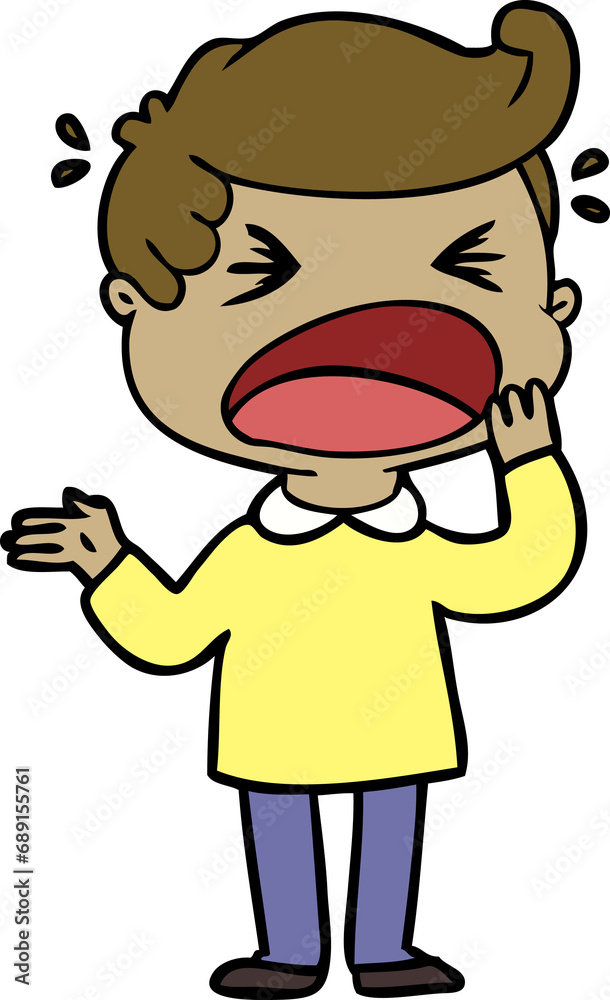 cartoon shouting man