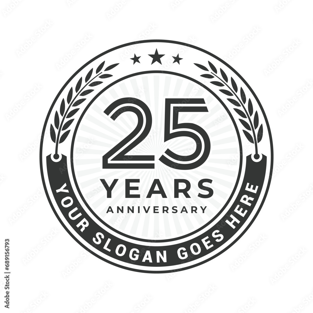 Fototapeta premium 25 year anniversary logo design silhouette isolated