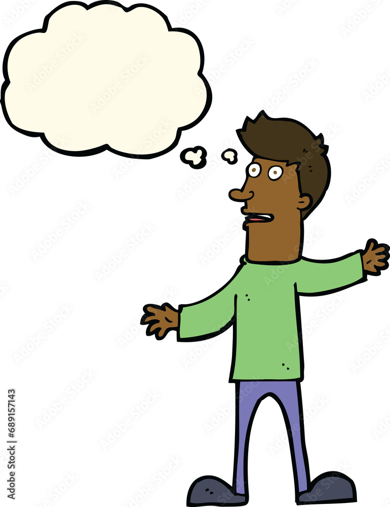 cartoon surprised man with thought bubble cartoon surprised man with thought bubble
