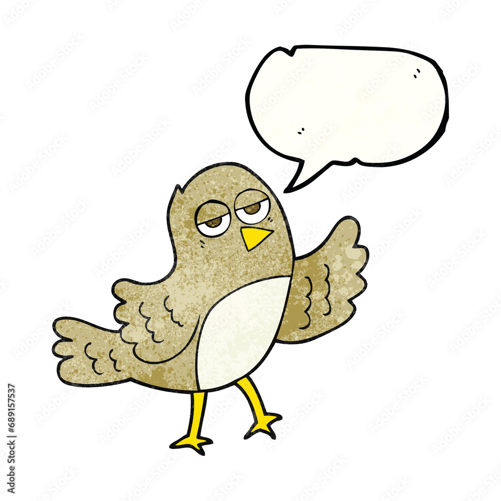 freehand speech bubble textured cartoon bird freehand speech bubble textured cartoon bird