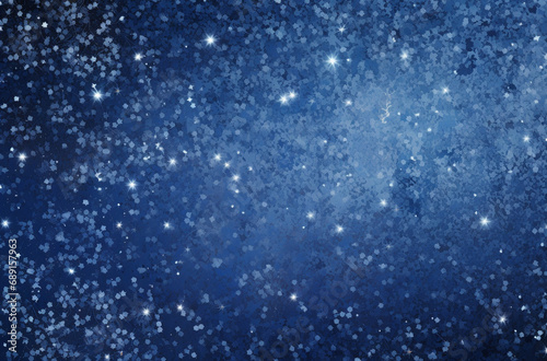 blue christmas background with snowflakes, stars and bokeh