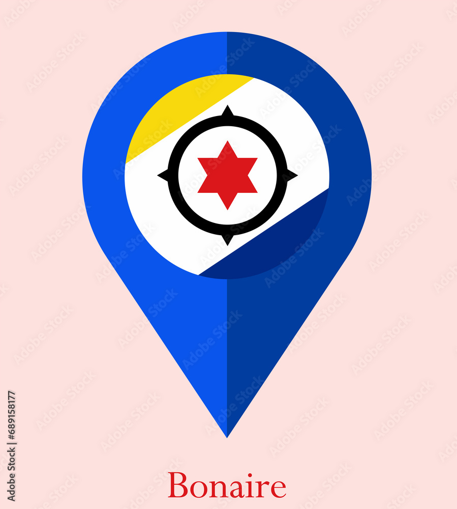 Flag Of Bonaire, Bonaire flag vector illustration, National flag of