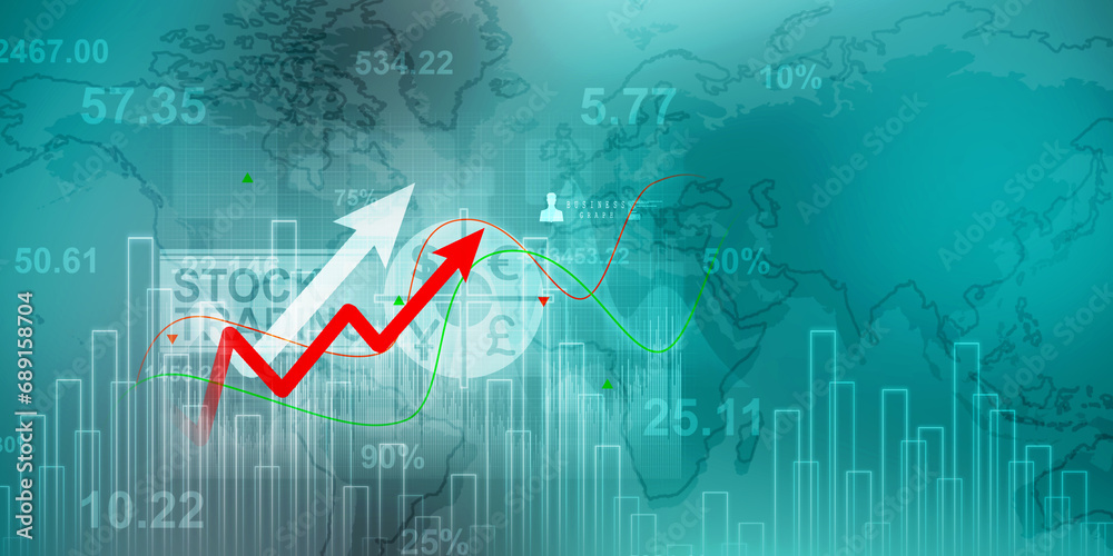 Obraz premium 2d rendering Stock market online business concept. business Graph