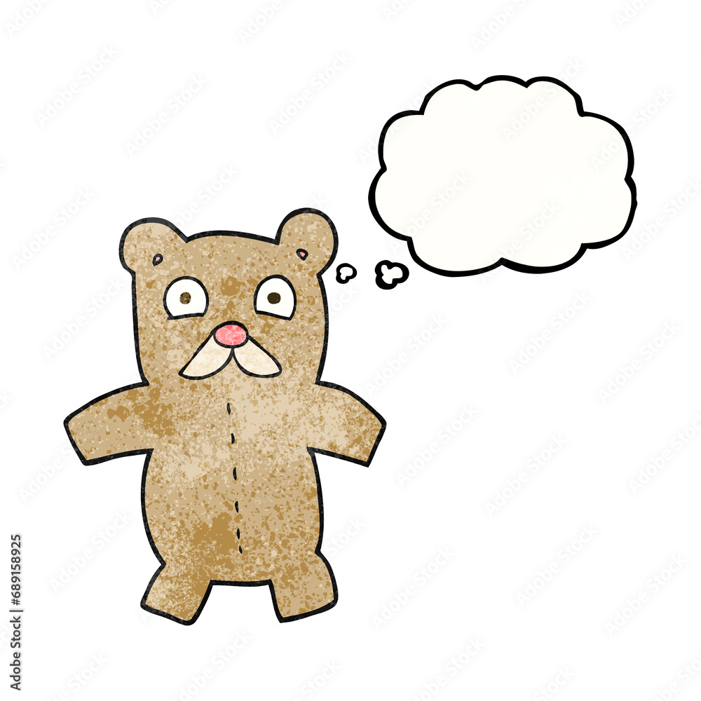 freehand drawn thought bubble textured cartoon teddy bear freehand drawn thought bubble textured cartoon teddy bear