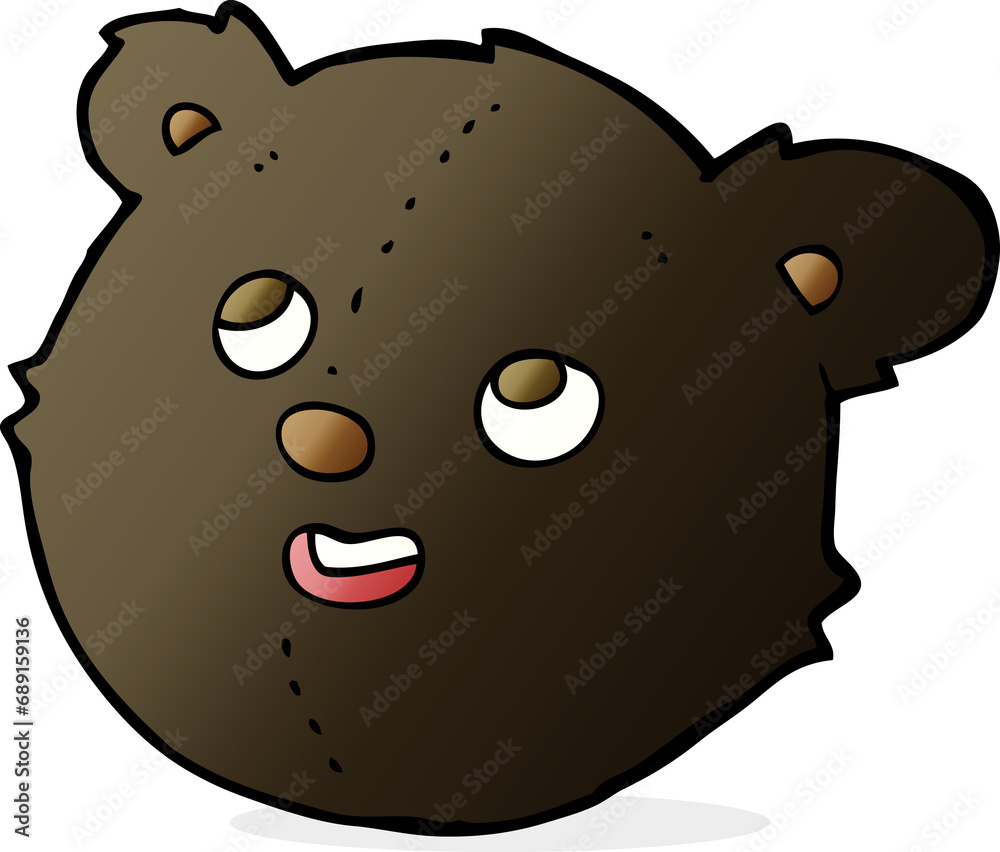 Fototapeta premium cartoon black bear face