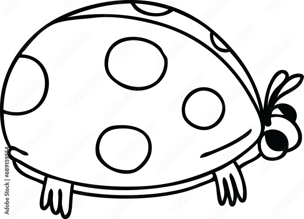 Obraz premium line drawing quirky cartoon ladybird