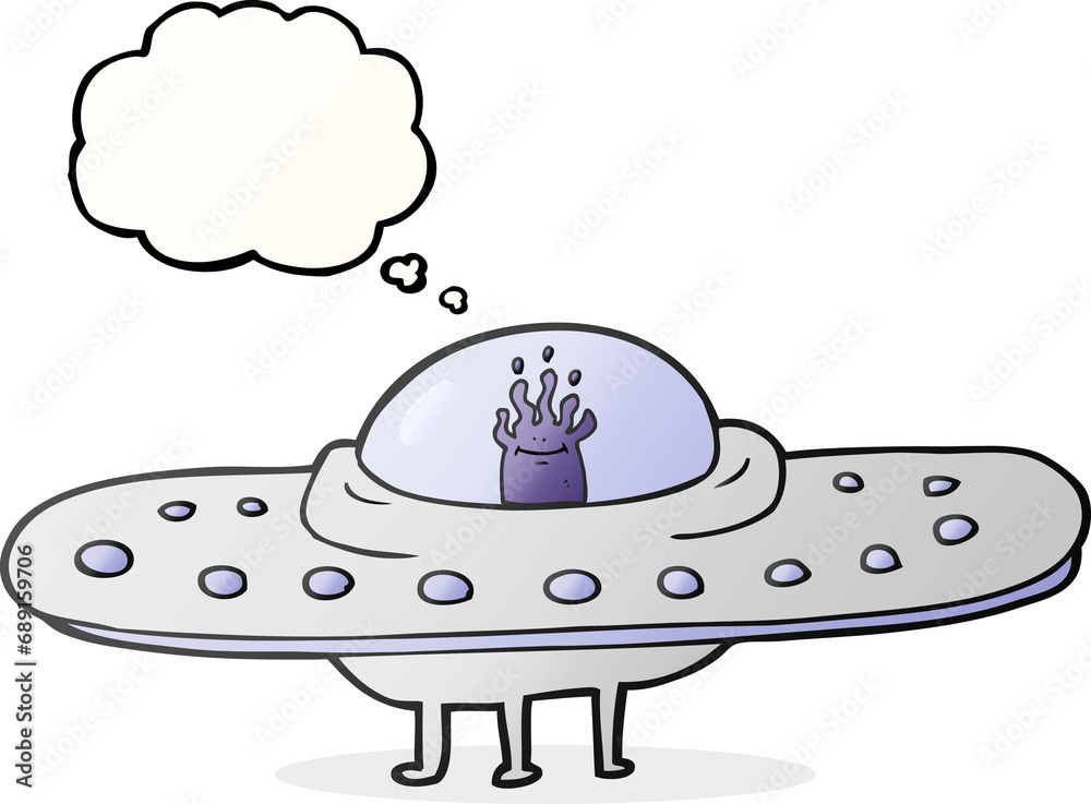 freehand drawn thought bubble cartoon flying saucer freehand drawn thought bubble cartoon flying saucer