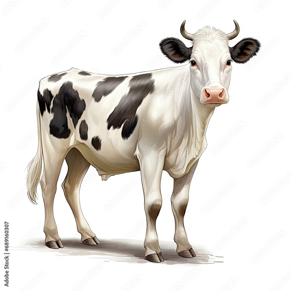 Clipart of a kawali cow with white background