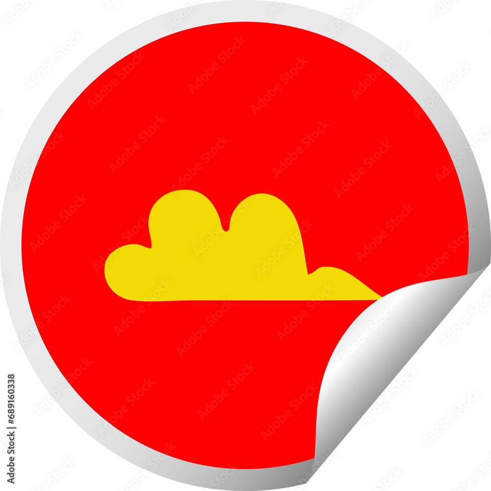 circular peeling sticker cartoon of a cloud circular peeling sticker cartoon of a cloud