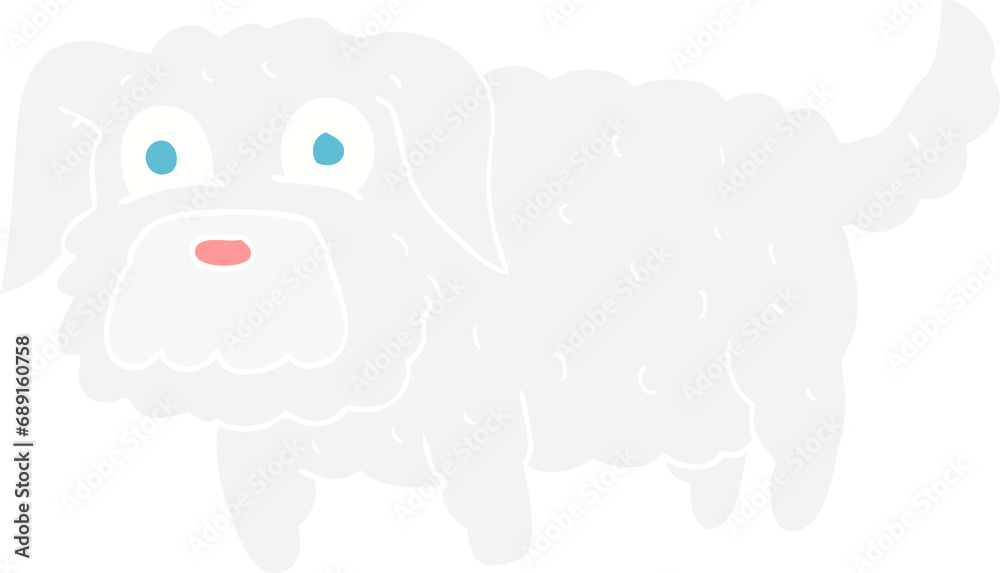 flat color illustration of small dog flat color illustration of small dog
