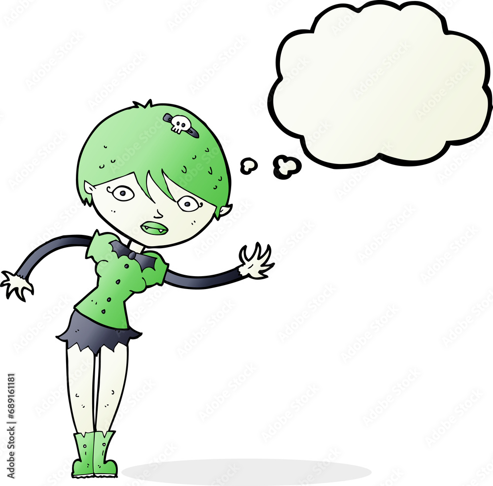 cartoon vampire girl with thought bubble cartoon vampire girl with thought bubble